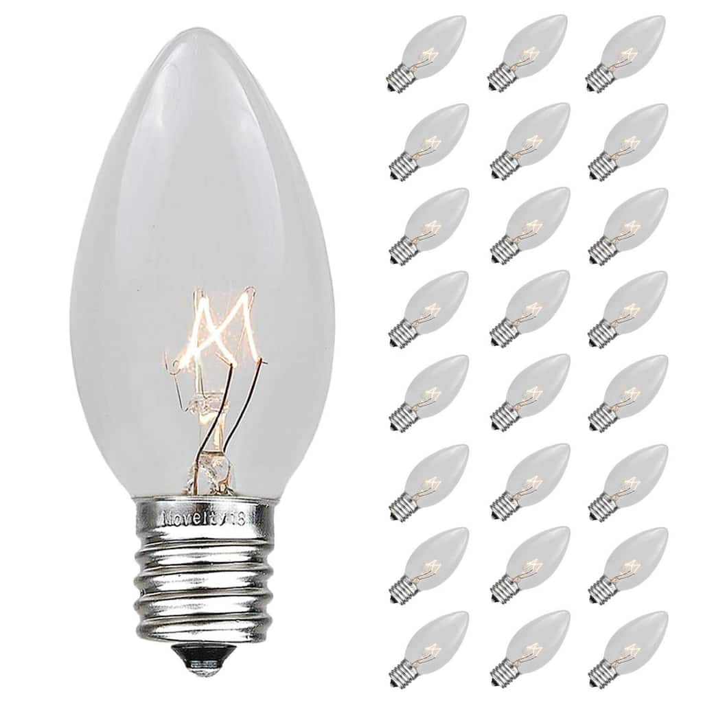 25 Pack C9 Outdoor Christmas Replacement Bulbs, E17/C9 Intermediate Base - Medium