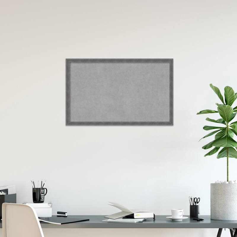 Amanti Art Dixie Blue Grey Rustic Framed Magnetic Board