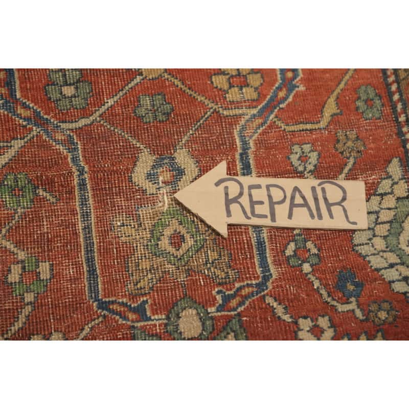 Hand Knotted Oriental 100% Wool Carpet Traditional Floral Oranges & Rust Sultanabad Area Rug - 9' 9'' X 8' 9''