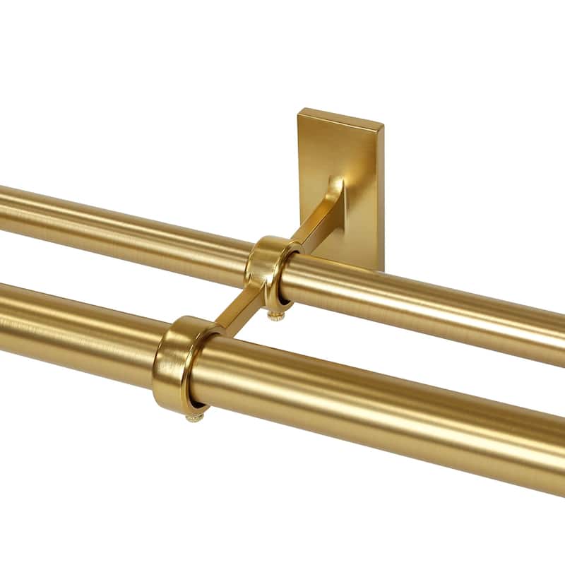 Lumi Home Furnishings Non-Adjustable Double Curtain Rod Brackets 1 in. (3-Piece)