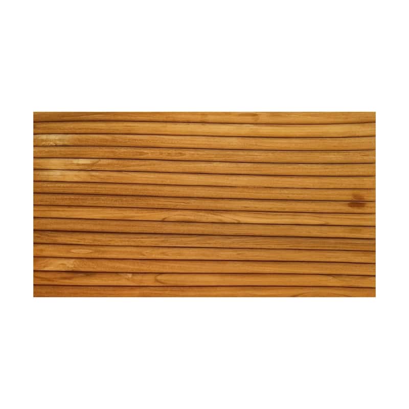 HomeRoots Brown 3D Embossed Striped Teak Reclaimed Wood Decorative Wall Panels - 95.5' X '11.75' X '0.8