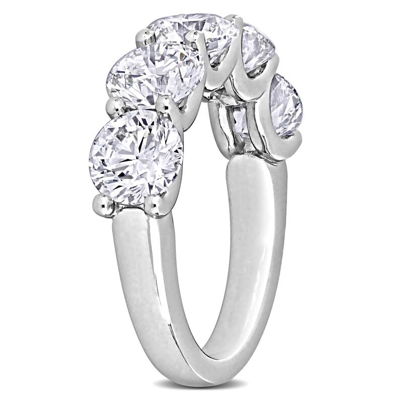 Miadora 4 1/2ct TDW Diamond Anniversary Ring in 14k White Gold - GIA Certified
