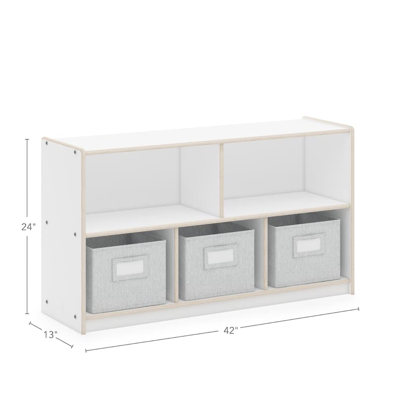 Guidecraft EdQ Essentials Two Shelf 5 Compartment Storage 24''
