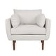 preview thumbnail 2 of 3, Roomfitters Modern Upholstered Accent Chair with Wood Legs and 2 Pillows, Wide Armchair for Living Room, Beige