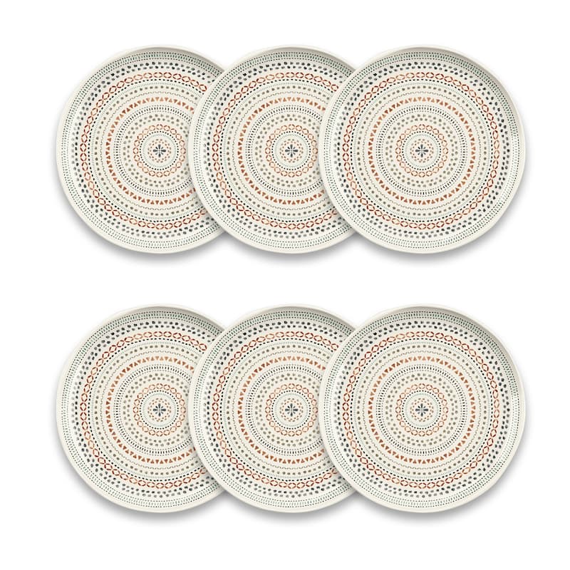 Abode Homewares Desert Mandala Planta Salad - Beige - 8.5" - Set of 6 - 6 Piece