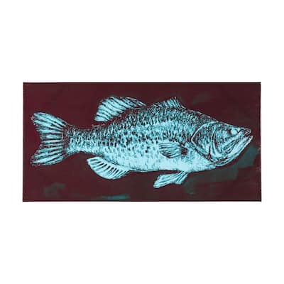 Largemouth Bass Turquoise (30 x 60) Canvas Art Print