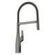 preview thumbnail 13 of 33, Blanco Rivana Semi-Pro Pull-Down Dual-Spray Kitchen Faucet 1.5 GPM - 8.88-in x 4.56-in x 19.88-in Satin Dark Steel