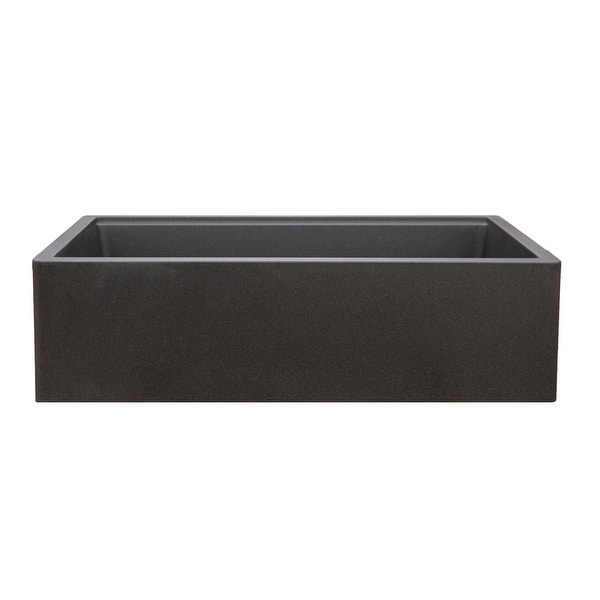 Titan Farmhouse Granite Composite 33 in. Single Bowl Kitchen Sink in Black with Cutting-Board and Strainer