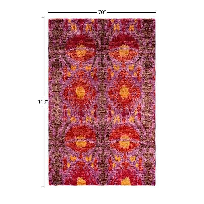 Contemporary Overdyed Wool Hand Knotted Area Rug - 5' 10" x 9' 2"