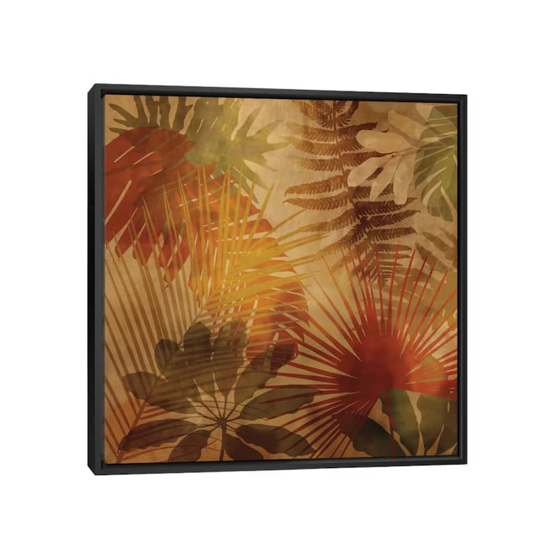 iCanvas "Sunlit Palms II" by John Seba Framed Canvas Print - Black - 37x37