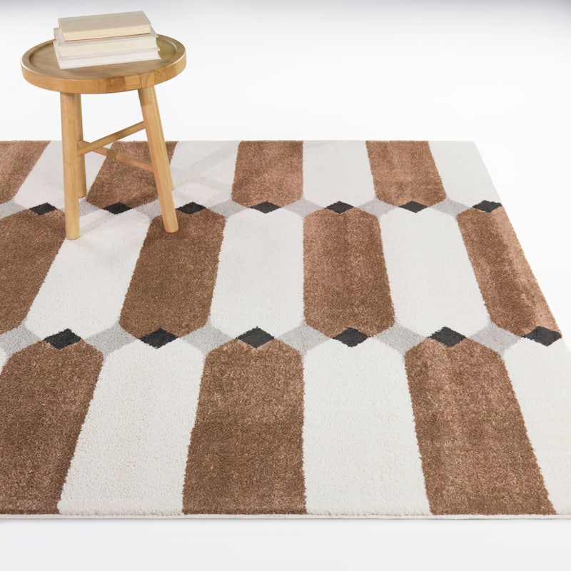 Barlow Southwest Modern Area Rug - Rust/Cream - 5'3" x 7'