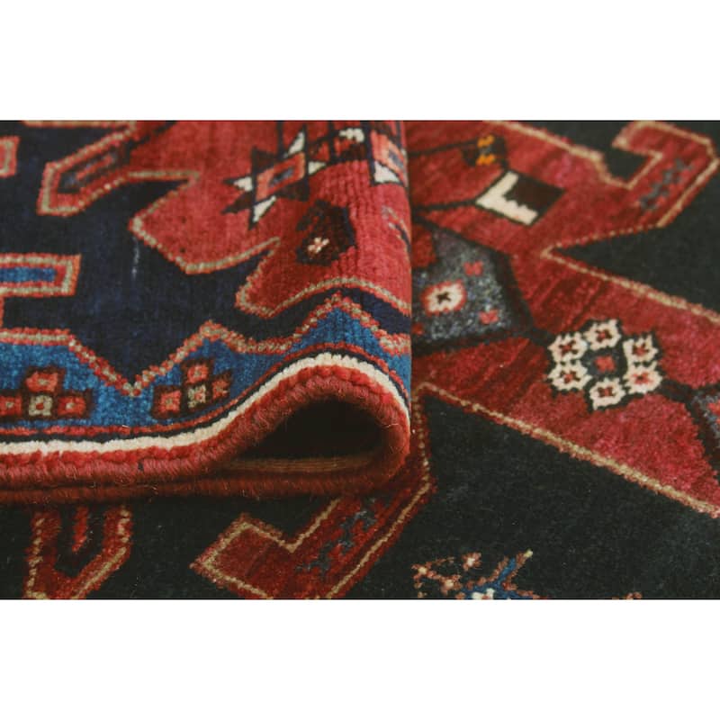 Fine Vintage Distressed Alexmar Charcoal/Red Runner - 2'6" x 9'0"