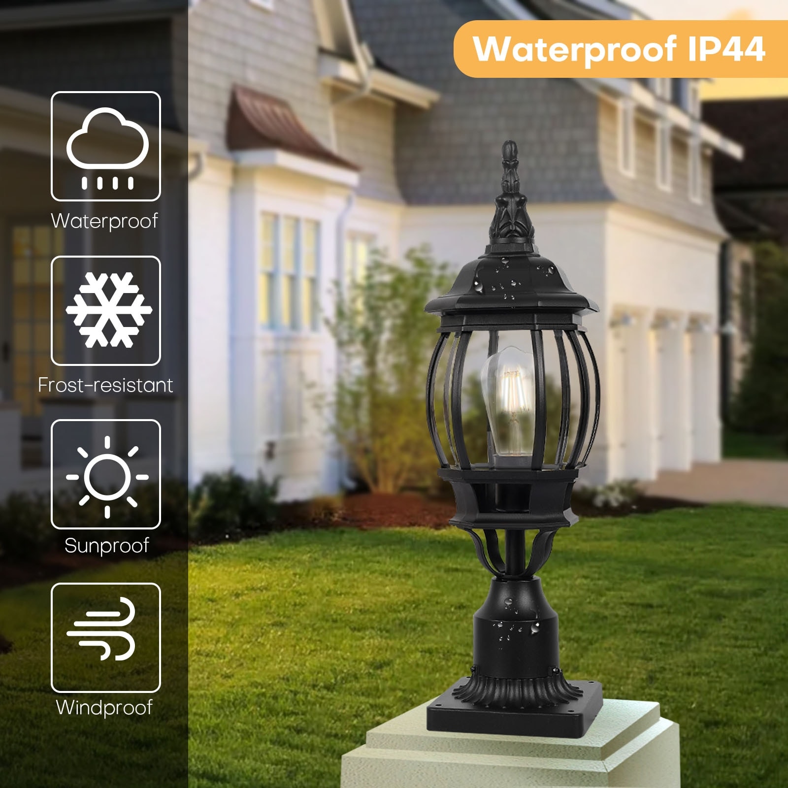 Outdoor 1/3 Light Post Lantern with Pier Mount Base(Pack or 2) On Sale  Bed Bath  Beyond 35542729