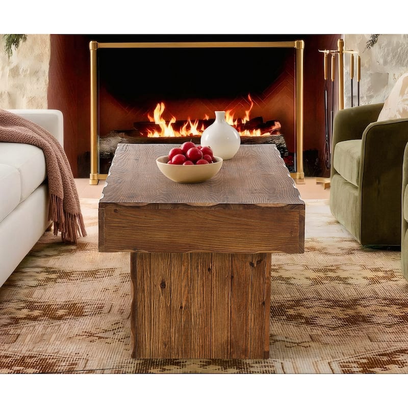 47" Solid Wood Rectangular Coffee Table, Cocktail Tea Center Table for Living Room Office