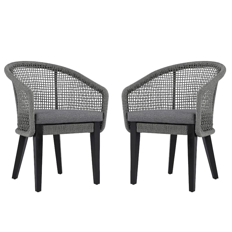 SAFAVIEH Outdoor Living Saxon Rope Chair (Set Of 2) - 24"W x 25"D x 33"H