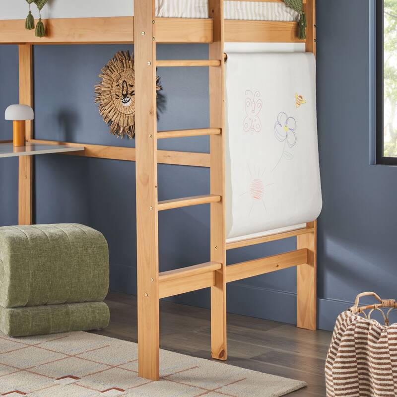 Walker Edison Twin Loft Bed with Desk