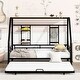 preview thumbnail 41 of 49, Sturdy Metal House Bed with Built-in Shelf & Grid, Semi-Enclosed Design for Better Sleep & Play, No Box Spring Required Twin - Black