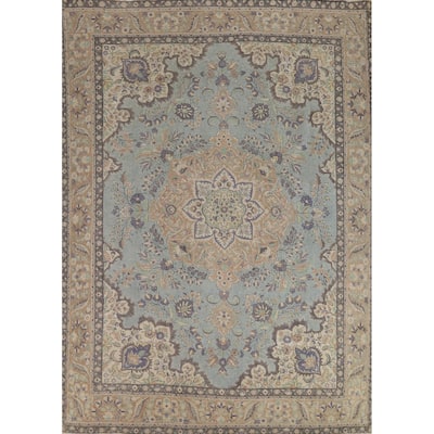 Medallion Tabriz Persian Vintage Rug Oriental Handmade Wool Carpet - 9'3" x 12'4"