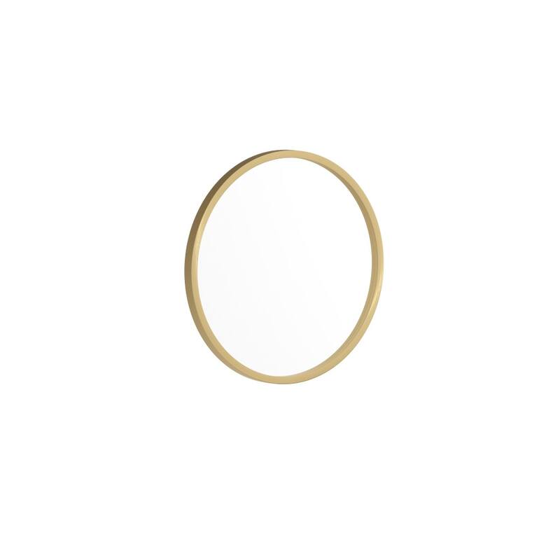 Wall Mount Shatterproof Round Accent Wall Mirror with Metal Frame