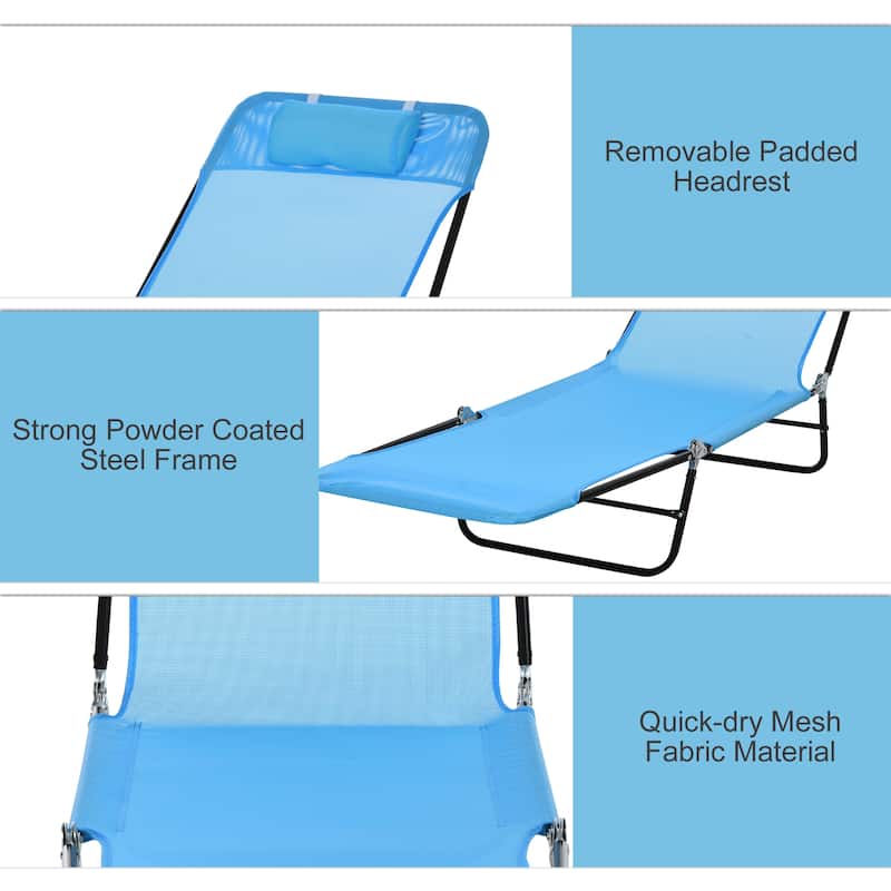 Outsunny Portable Sun Folding Chaise Lounge Chair