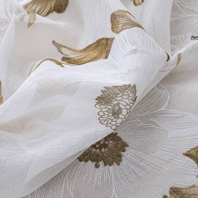 Ellie Floral Sheer Window Curtain Panel 84 inch or 95 inch