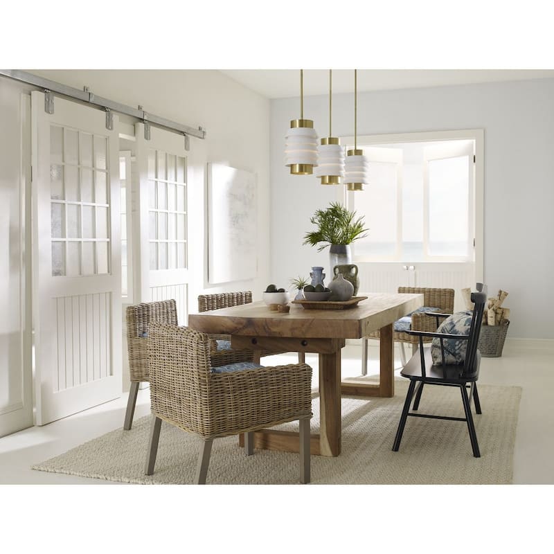 POINT DUME® Onshore Collection Brushed Brass Pendant - 8 in x 8 in x 13 in
