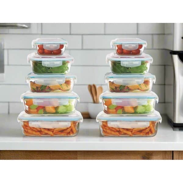 3-Compartment Glass Meal Prep Containers With Snap Lock Lidsu2013Set Of 3