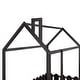 preview thumbnail 23 of 32, Twin House Bed with Door, Roof and Garden-style Fence, Kids Semi-Enclosed Play Area Wooden Floor Bed Frame
