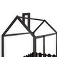 preview thumbnail 24 of 27, Twin Size Wooden House Bed Frame with Roof and Fence, Sturdy Pinewood Construction for Kids and Teens