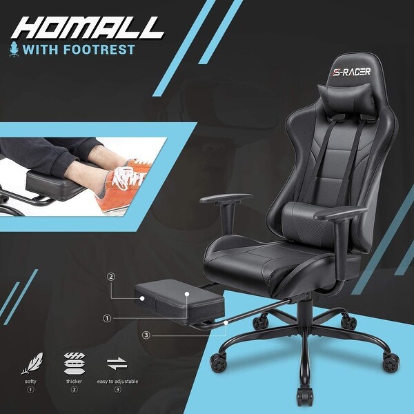 Gaming Chair with Footrest - Ergonomic Desk Chair - On Sale