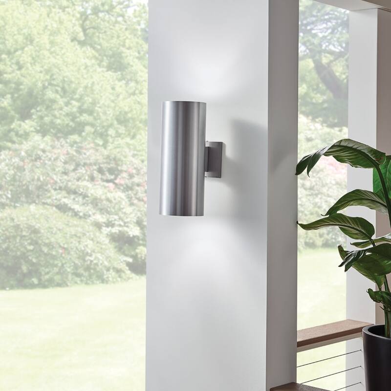 Kichler Cylinder 2 Light 15" Tall Outdoor Wall Sconce