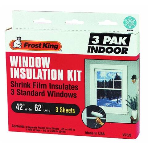 Frost King V73/3H Indoor Window Insulator Kit, 42" x 62" - White