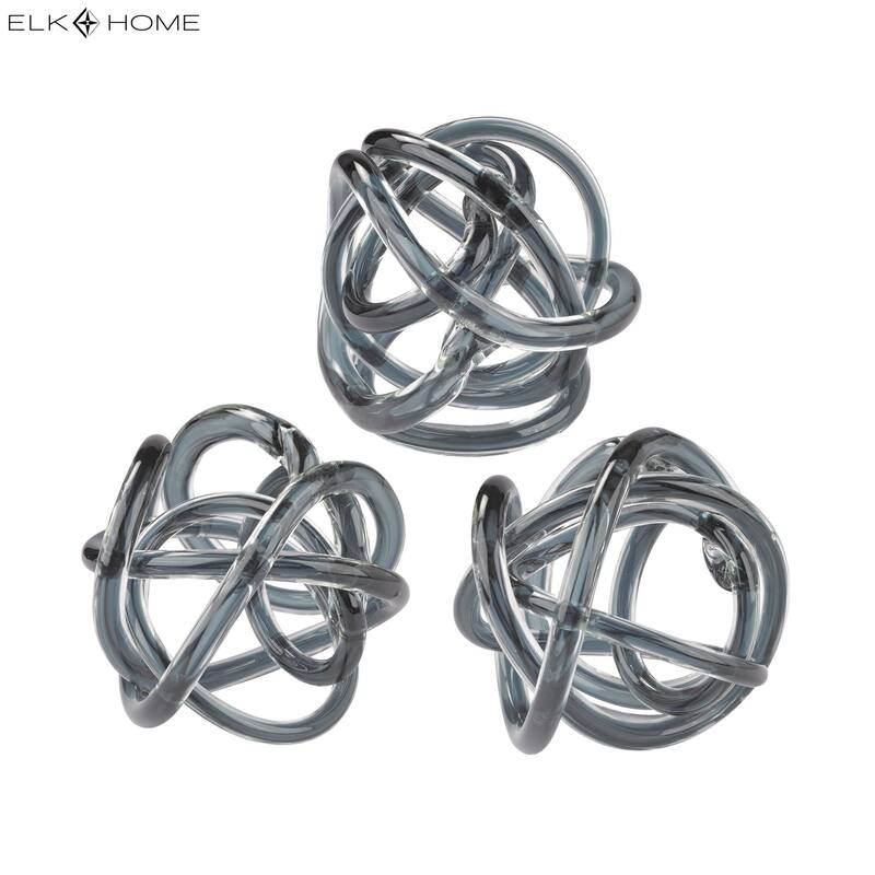 Elk Home Glass Knot Gray Glass Ornamental Accessory