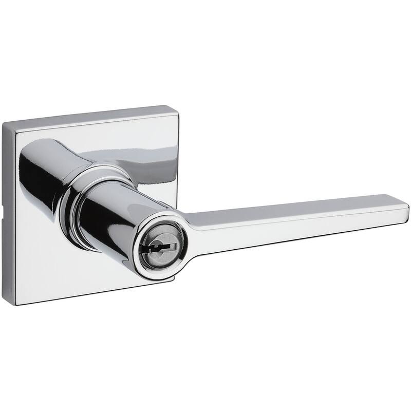 Kwikset Safelock Daylon Single Cylinder Keyed Entry Door Lever Set - Bright Chrome