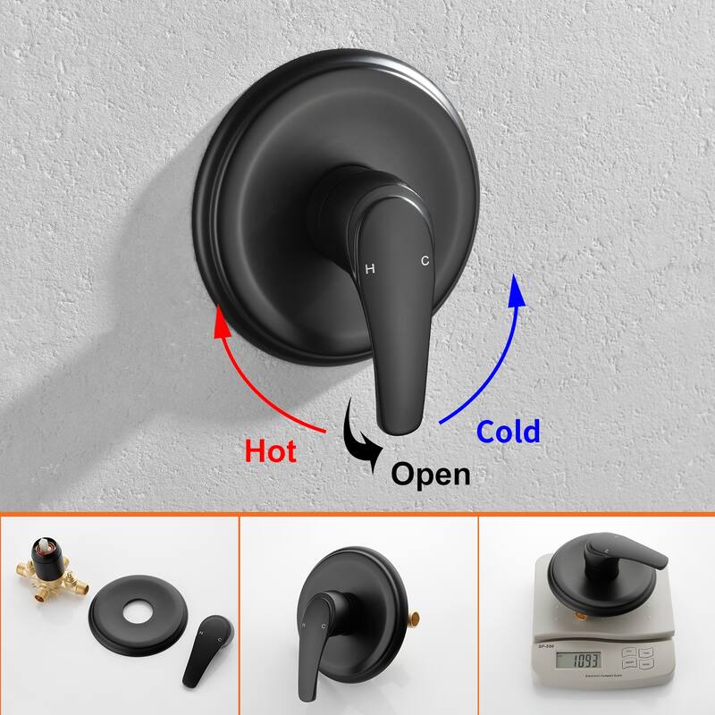 Wall Mount Shower Faucet with Hand Shower Brass 10-Setting Spray Complete Wall Mounted Shower System with Valve