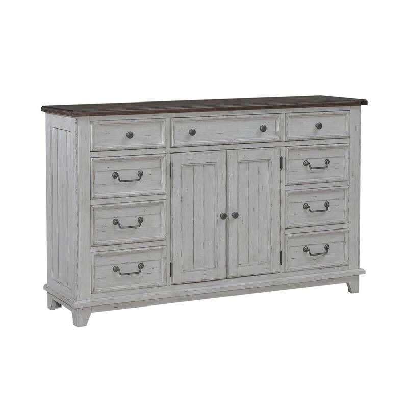River Place Riverstone White & Tobacco Dresser