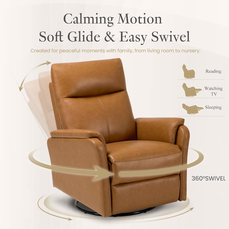 Fabric Recliner Sofa Chair Swivel Rocking Footrest-Single Seat for Living Room