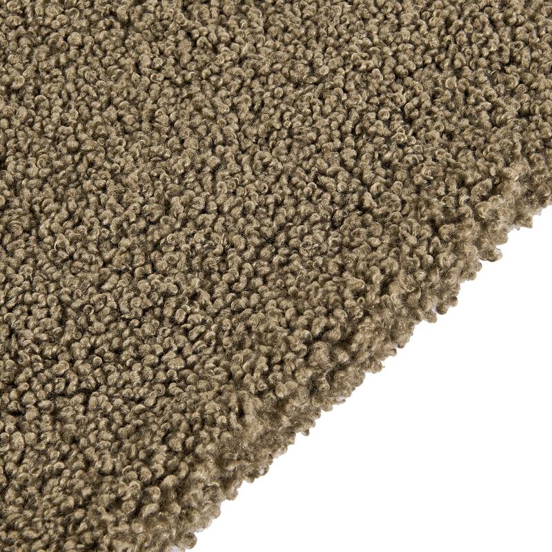 HiEnd Accents Teddy Textured Boucle Decorative Pillow with Down Insert, 18" x 18"