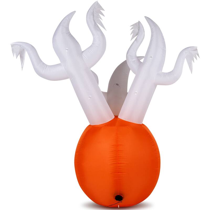 5.9ft Halloween Inflatable Pumpkin Ghost with LED Lights Outdoor Yard Decoration
