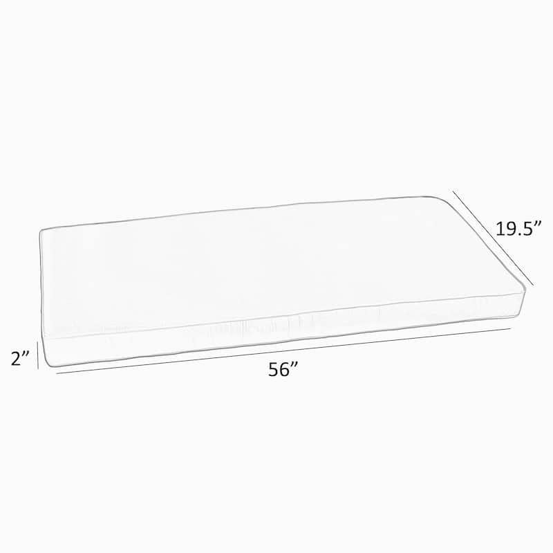 Sorra Home Indoor/Outdoor Solid Corded Bench Cushion