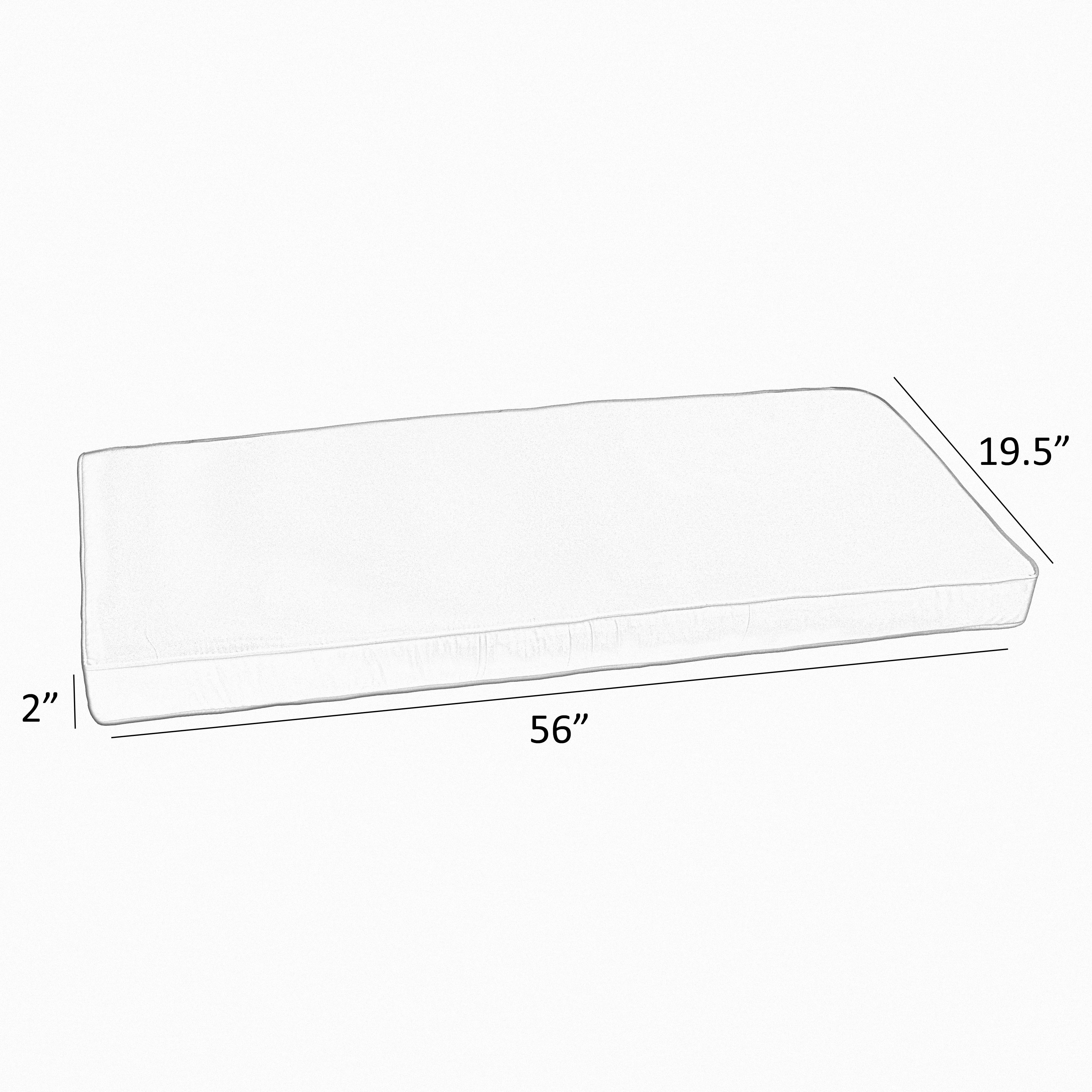 Sunbrella Canvas 56 in x 19.5 in x 2 in Bench Cushion Corded - Picture 9 of 75