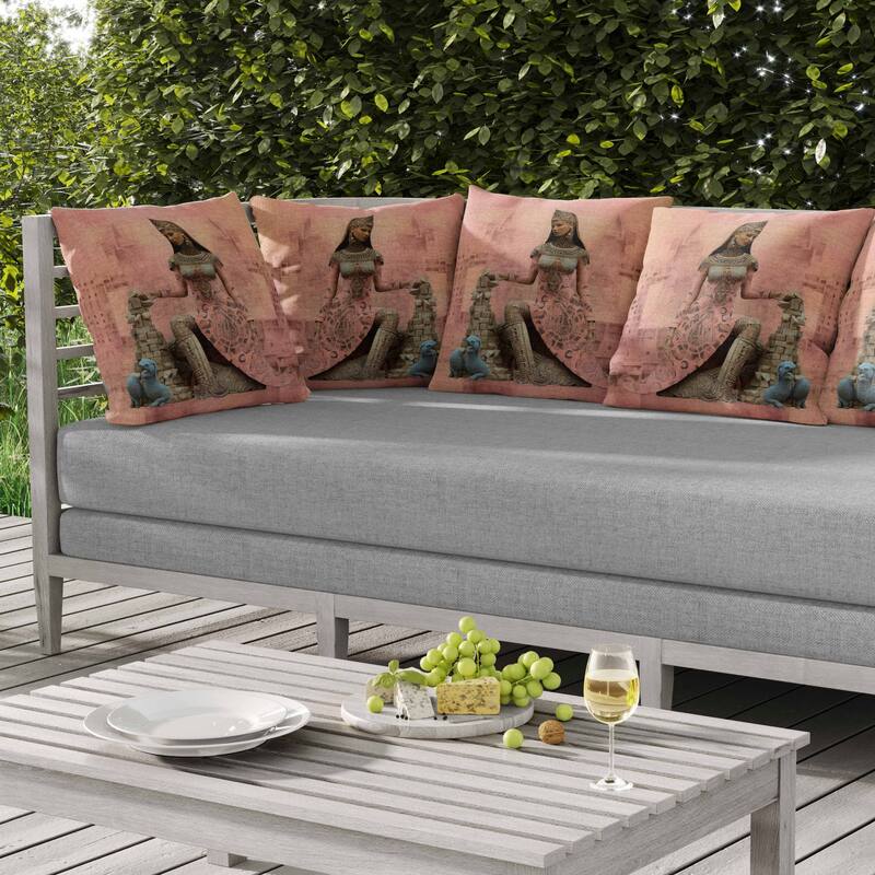 Royal Rapture Indoor/Outdoor Reversible Throw Pillow Pink