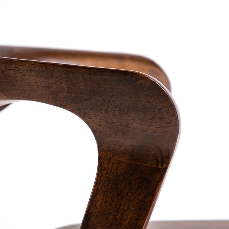 Furniture of America Abigail III Mid-century Modern Handcrafted Solid Hardwood Counter Height Saddle Seat Chairs (Set of 2)