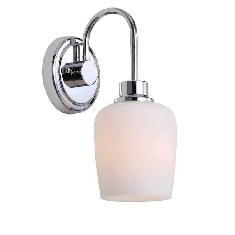 SAFAVIEH Lighting Casen 1-light Chrome LED Bathroom Sconce - 4.8"x7.5"x12"