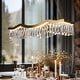 preview thumbnail 5 of 14, Modern 1-Light LED Crystal Chandelier Island Lights for Dining Room - W 33.5" x H 9" x D 7.9"