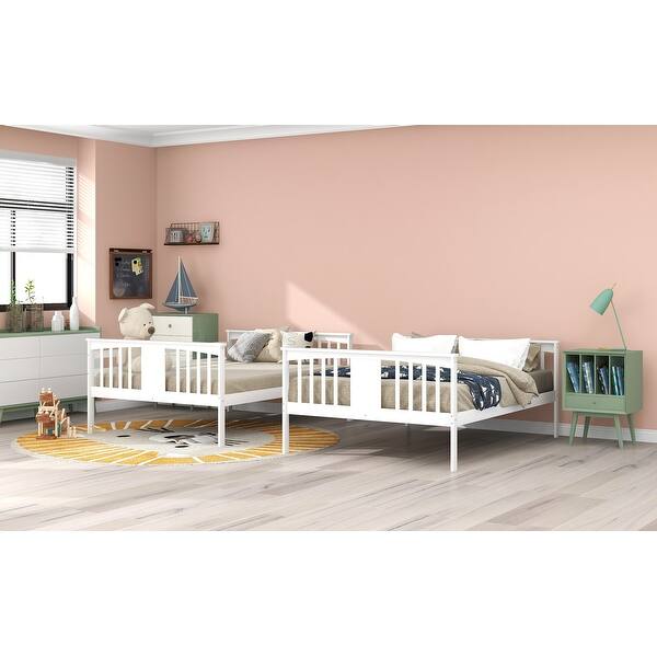 slide 2 of 24, Full over Full Bunk Bed with Ladder White