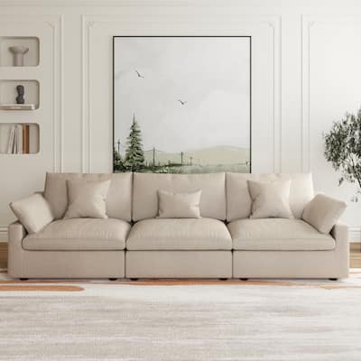 Modular Cloud Sectional Couches, Down Filled Comfort Minimalist Deep Sofa Couches for Office Apartment