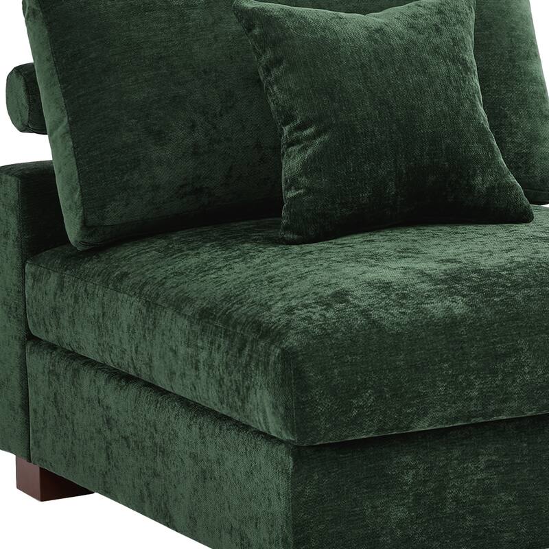 Modern Upholstered Chenille Modular Sectional Sofa with Pillow