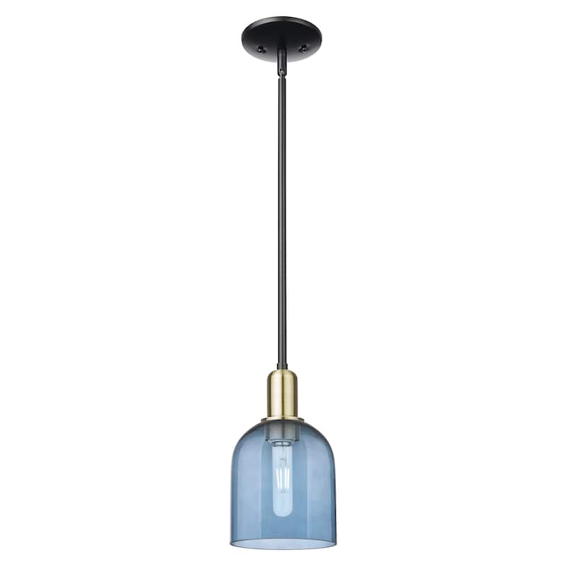 Innovations Lighting Endless Possibilities Arcadia - Bella - 1 Light 6" Stem Hung Mini Pendant - Blue/Black Antique Brass