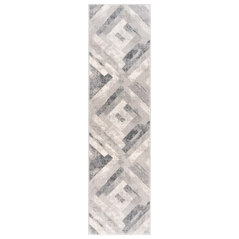 Gertmenian Ethan Soller Grey Modern Geometric High-Low Area Rug